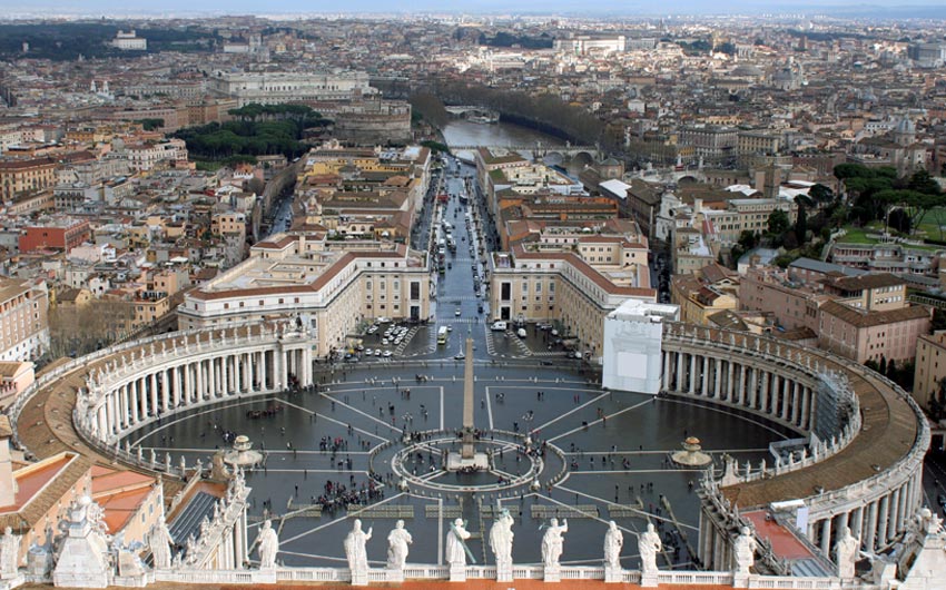 Aerial View St. Peter's Square- Rome, Italy