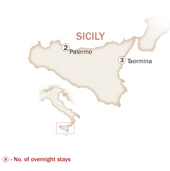 Italy Map  for UNFORGETTABLE SICILY