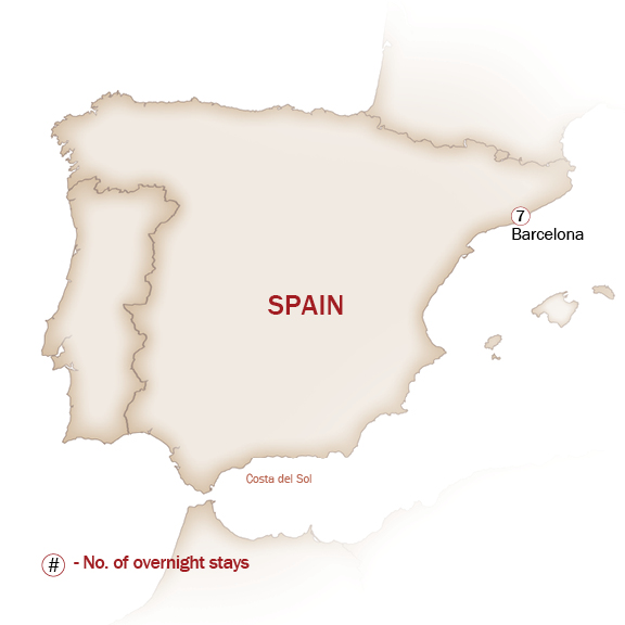 Spain Map  for BARCELONA FOR FOODIES 