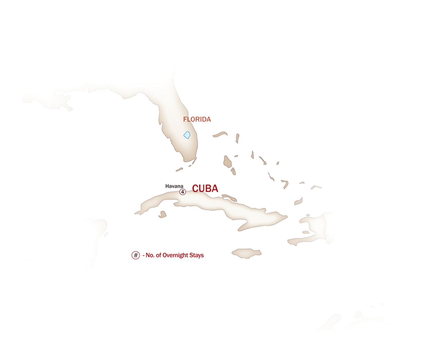 Cuba Map  for TASTE OF HAVANA