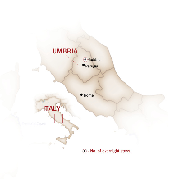 Italy Map  for TRUFFLES, WINES AND CHOCOLATES OF UMBRIA