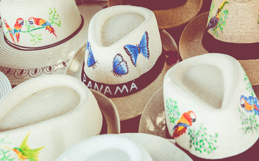 Handmade Panama Hats at the traditional outdoor market