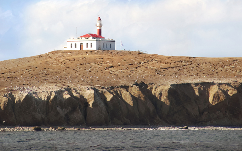 Lighthouse on Isla Magdelana, off the cost of Punta Arenas