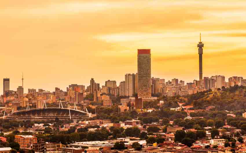Johannesburg sunset cityscape