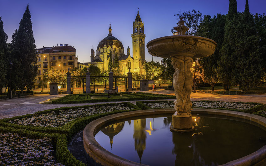  Retiro Park fountains ornate church towers