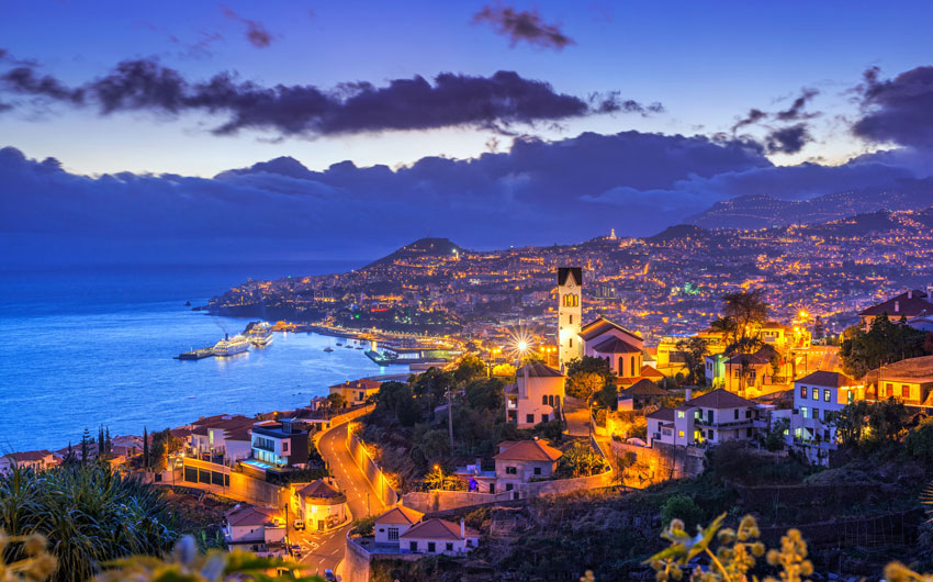 Night view of Funchal on Madeira