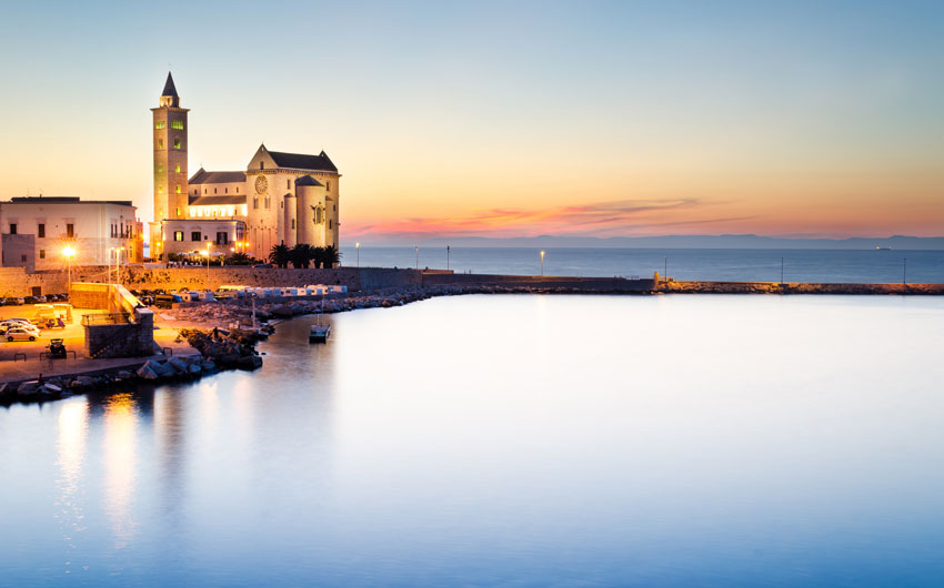  A view of a cathedral in Trani
