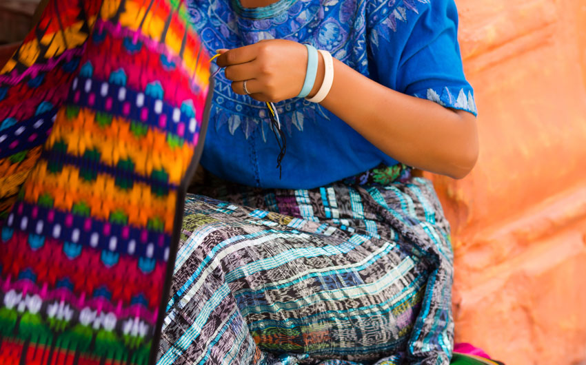 Mayan woman weaving