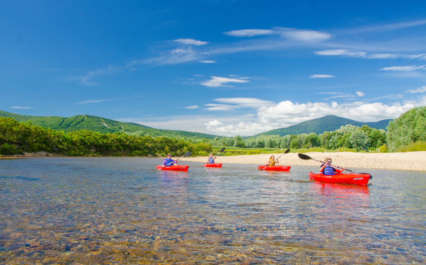 Kayaking on the Saco River in Conway, New Hampshire