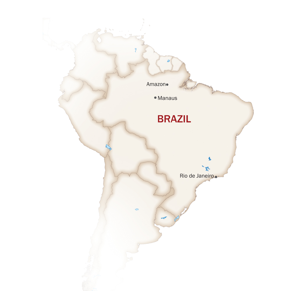 Brazil Map  for IBEROSTAR GRAND AMAZON CRUISE - NEGRO RIVER PROGRAM