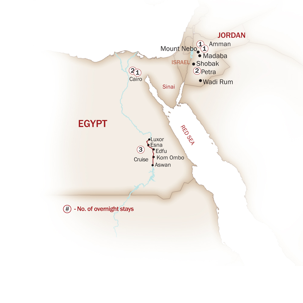 Egypt Map  for EGYPT & JORDAN