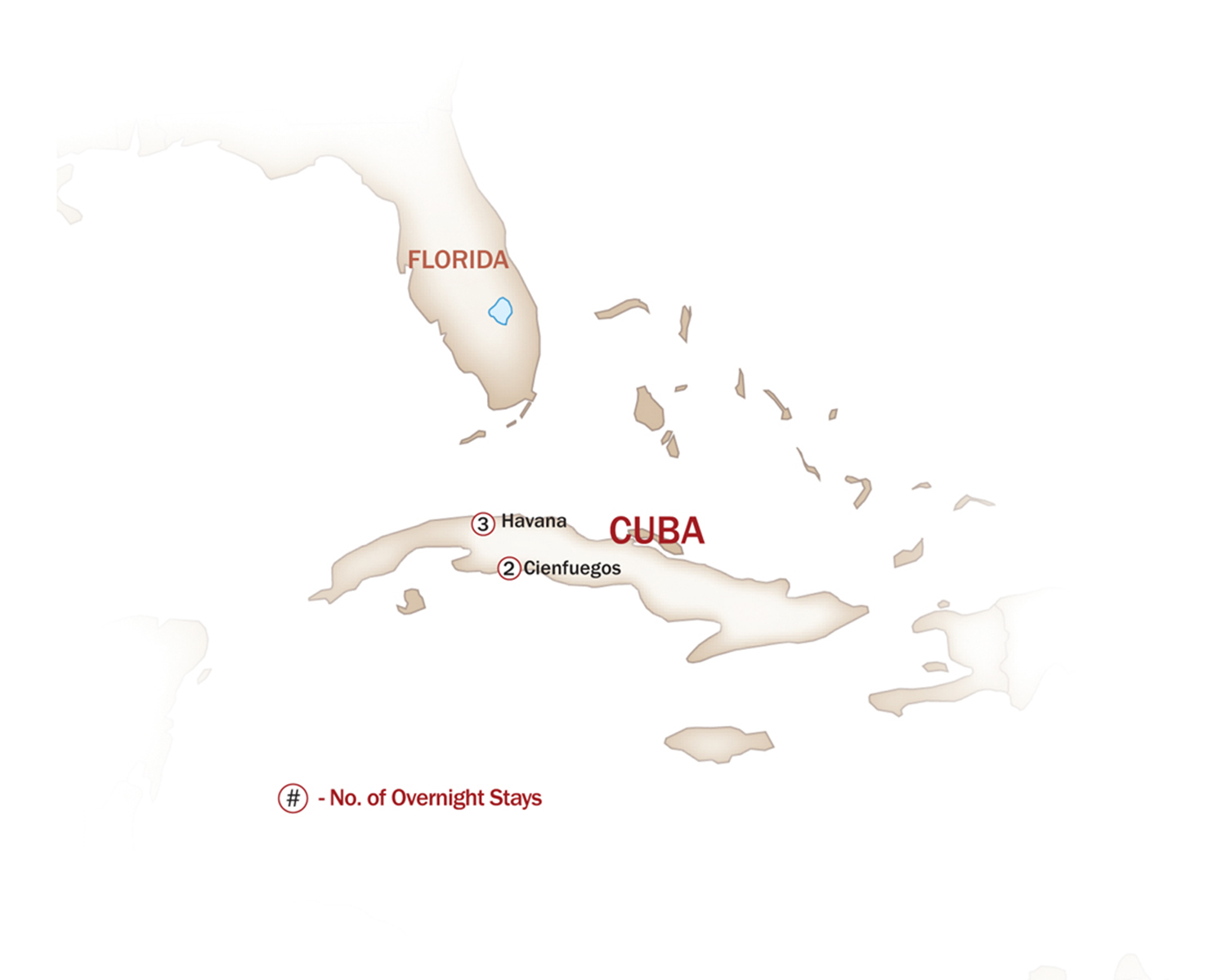 Cuba Map  for CUBAN HIGHLIGHTS