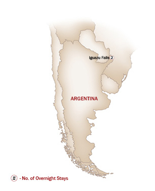 Argentina Map  for IGUAZU FALLS GETAWAY