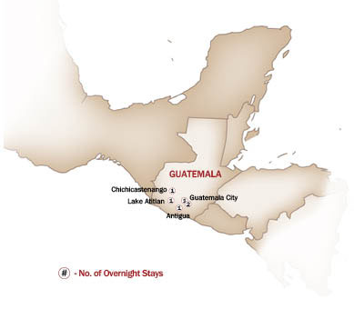 Guatemala Map  for WONDERS OF GUATEMALA