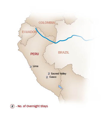Peru Map  for LIMA & CUSCO, A SAVORY PARADISE