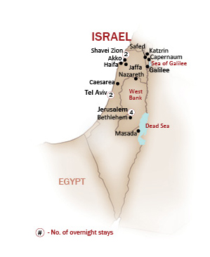 Israel Map  for ISRAEL UP CLOSE & PERSONAL