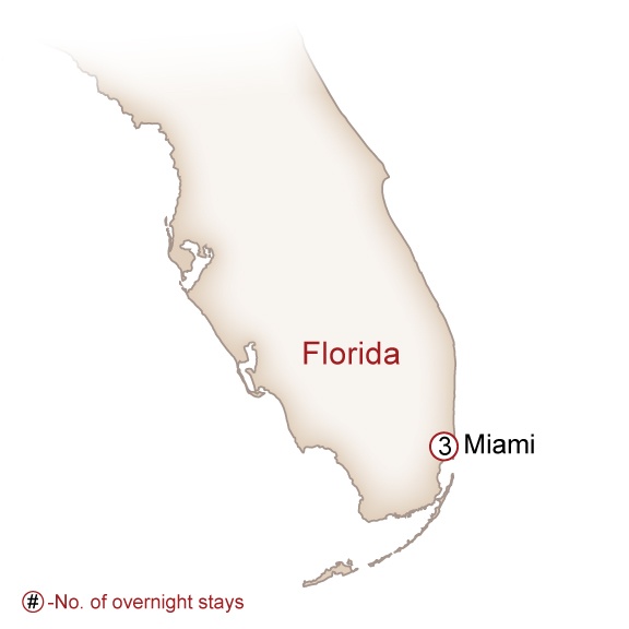 USA Map  for WHEN IN MIAMI
