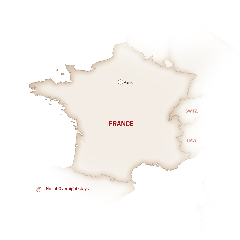 France Map  for WHEN IN PARIS