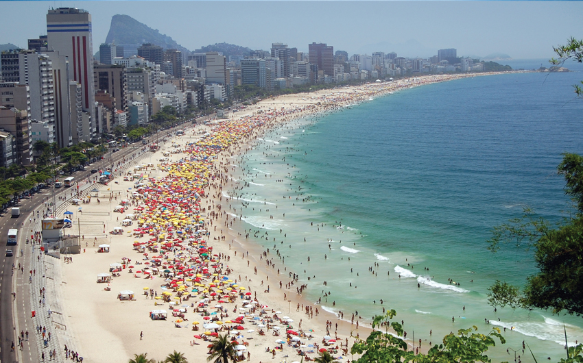 A view of Ipanema and Leblon beach, one of the most beautiful beach of Rio de Janeiro